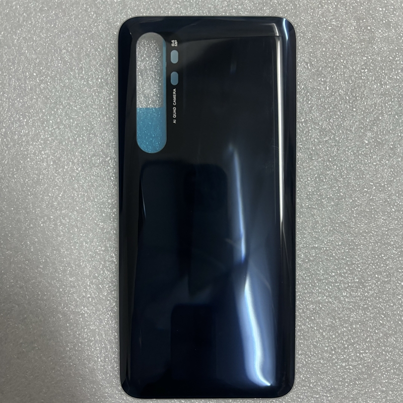 A+ til xiaomi mi note 10 lite batteridæksel bagglaspanel baghus til mi note 10 lite bagbatteridæksel: Sort
