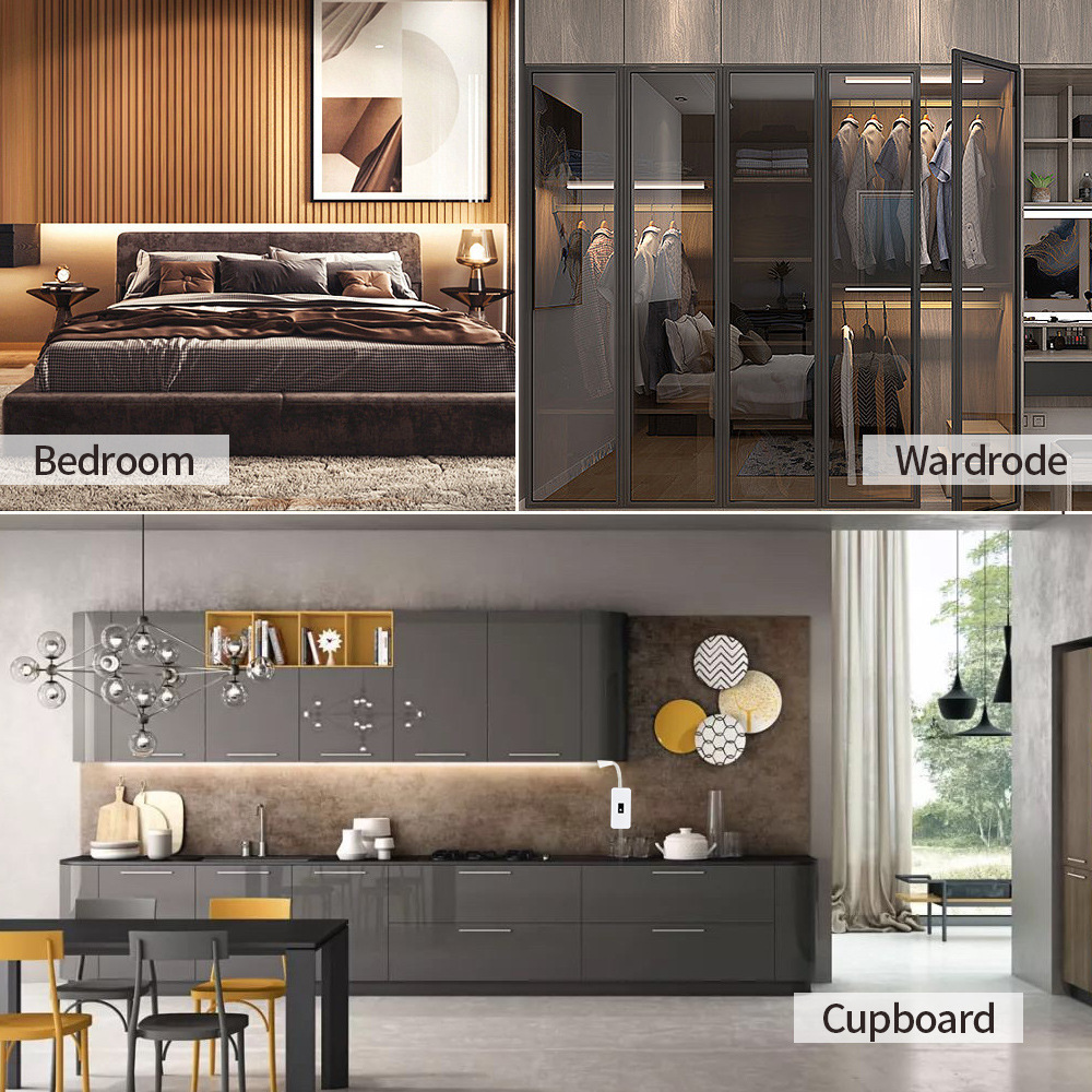 Led-lys under skab, usb-drevet, bevægelsessensor, lysdæmper, belysning til skab, køkken, garderobe, bordplade, soveværelse