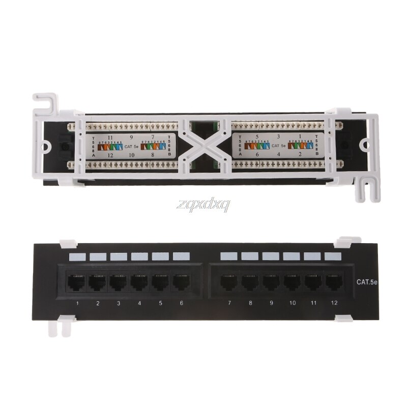12 Port CAT5 CAT5E Patch Panel RJ45 Networking Wall Mount Rack Mount Bracket Whosale