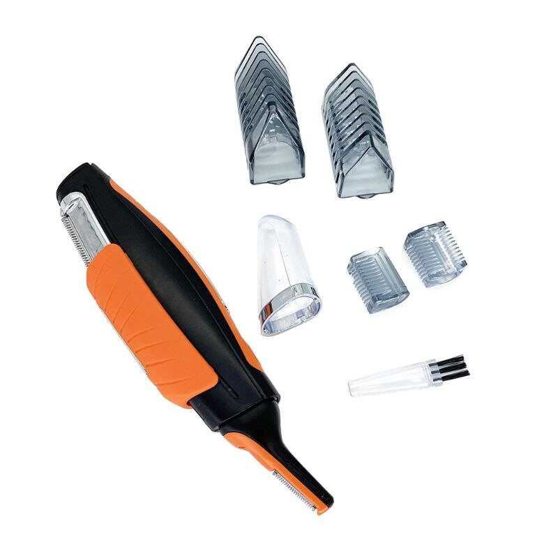2 In 1 Elektrische Neus Oor Trimmer Mannen Haar Remover Switchblade Voor Ontharing Wenkbrauw Oranje: Default Title