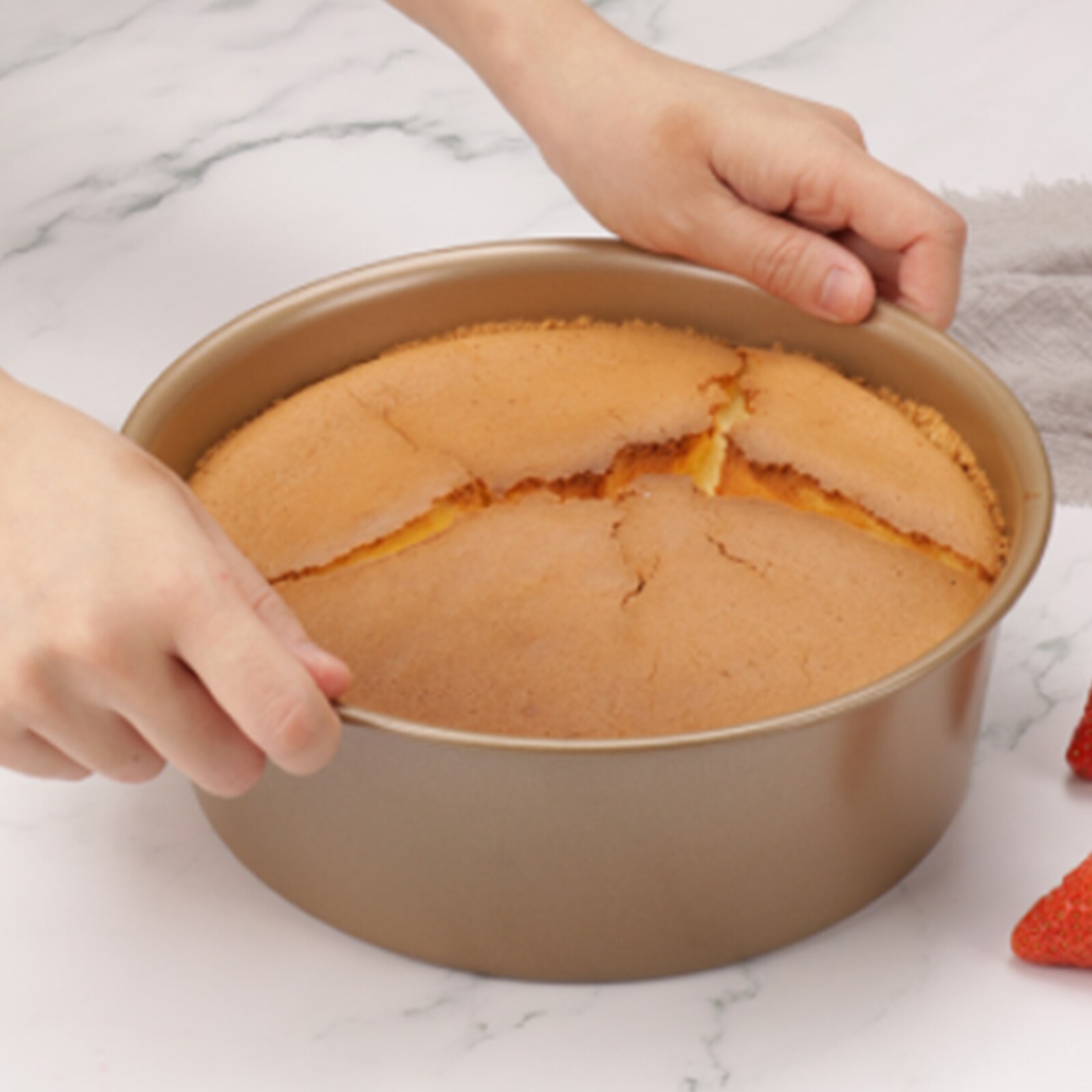 8 Inch Round Cake Pan Set With Removable Bottom Aluminum Alloy Chiffon Cake Mold Mould Round Cakes Tins