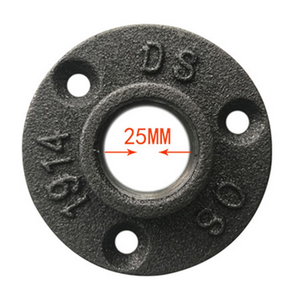 DN15 SN20 3-Holes Thread Flange Piece Malleable Iron Pipe Fittings Wall Mount Floor Antique 1/2",3/4" Hardware Tool