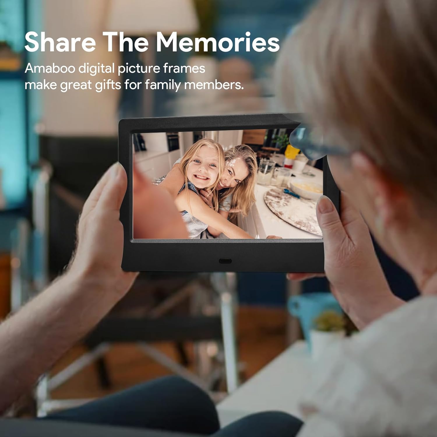 7 Inch Digital Picture Frame, HD IPS Displays Photo Frames with Remote Control,Using USB or SD to Play Photos/Videos/Music