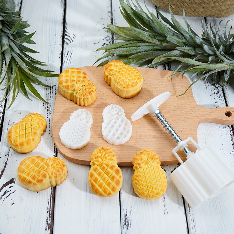 30G/50G Ananas Cookie Stempel Cutters Fruit Vorm Maan Cakevorm Set Diy Hand Druk Cookie Dessert cutter Gebak Cakevorm