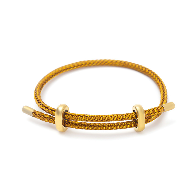 BenS fil corde Bracelet pour femmes coloré à la main bricolage hommes Bracelets réglable corde Bracelet bijoux B13: Imitation plaquée rhodium