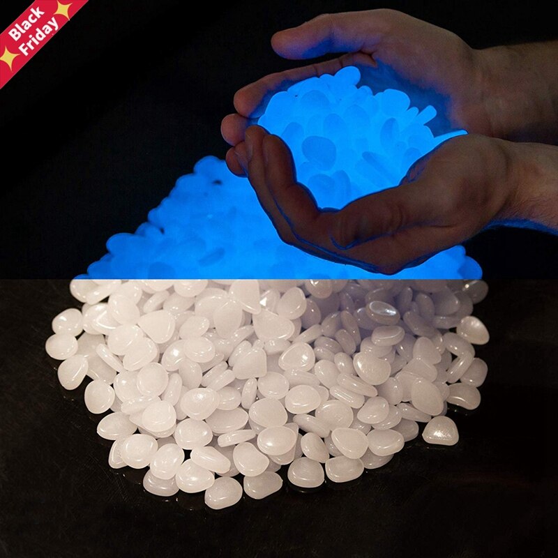 100pcs Glow in The Dark Pebbles Glow Stones Rocks Luminous Pebble for Outdoor Decor Garden Lawn Yard Aquarium Walkway Fish Tank