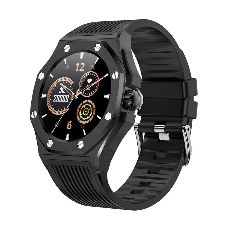 F9 Clever Uhr Männer Unterstützung Bluetooth Anruf 1,3 IPS Zoll Bildschirm Smartwatch Männer für Android IOS: Schwarz