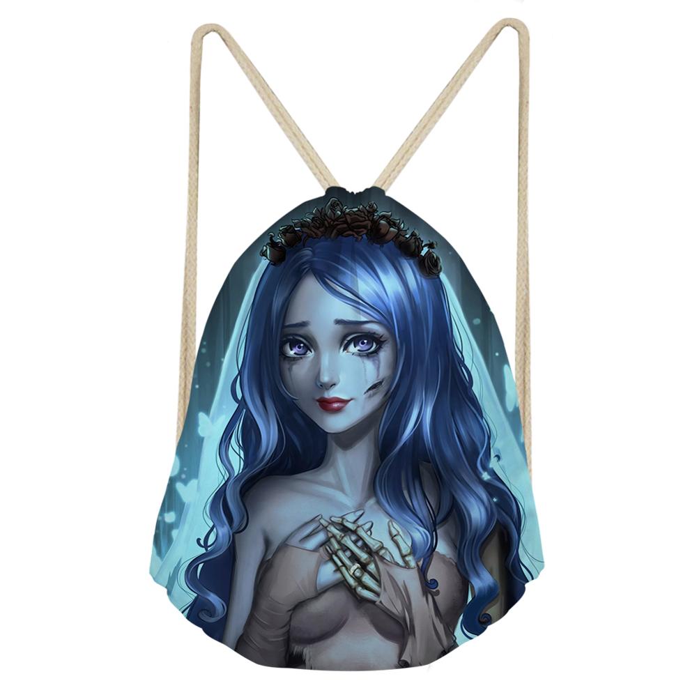 Gothic Dark Art Koord Tassen Voor Vrouwen Meisjes Trekkoord Rugzak Rugzak Black Travel Opslag Pouch Mochila Bundel Zak: CDGX894Z3