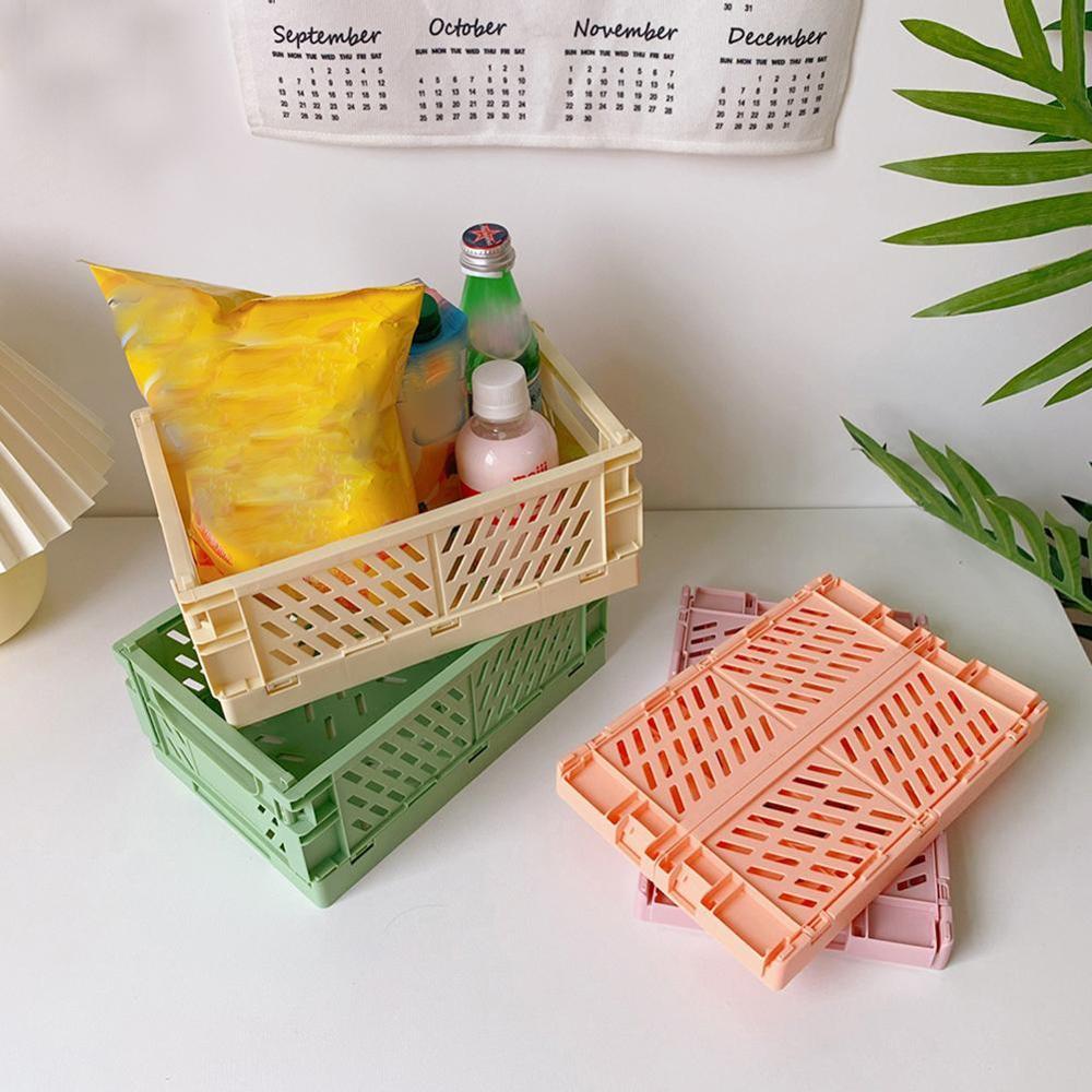 Foldable plastic pen case Makeup Cosmetic Storage Box Holder Pencil Case Foldable Desktop Sundries Basket Storage Pen Brush U1D9