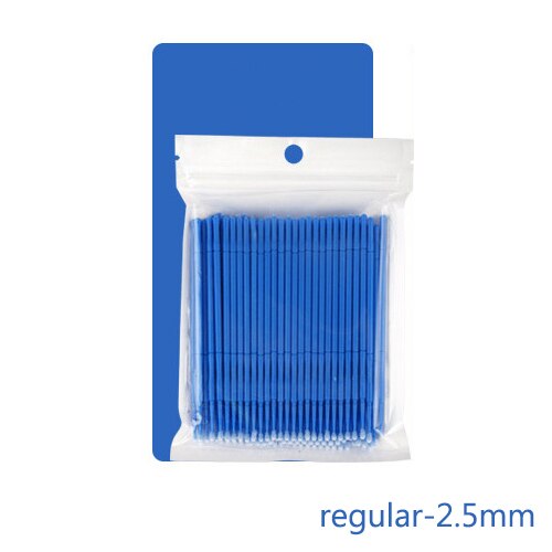 VVHUDA-Mini cepillos desechables, 100 Uds., varitas para extensiones, sin pelusa, microcepillo, punta de microfibra, aplicador de maquillaje: 2.5mmbag