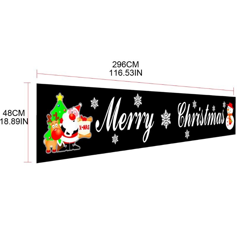 Outdoor Christmas Banner Pull Flag Decorations Celebrate Foldable Hanging Decor Porch Background Signs