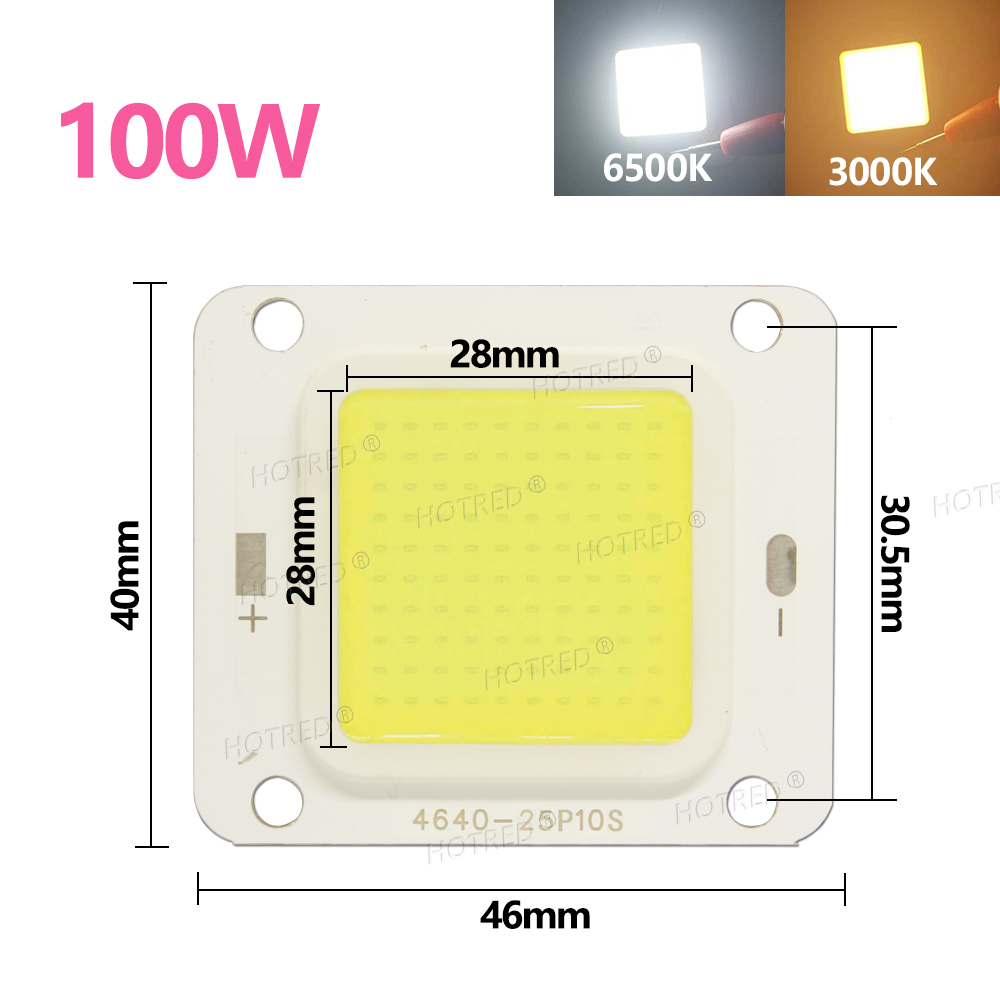 LED COB Chip 10W 20W 30W 50W 70W 100W DC30V 36V Backlight Diode Cold Warm White Street Lamp Matrix For DIY Flood Light Bulbs: Brown / 40w