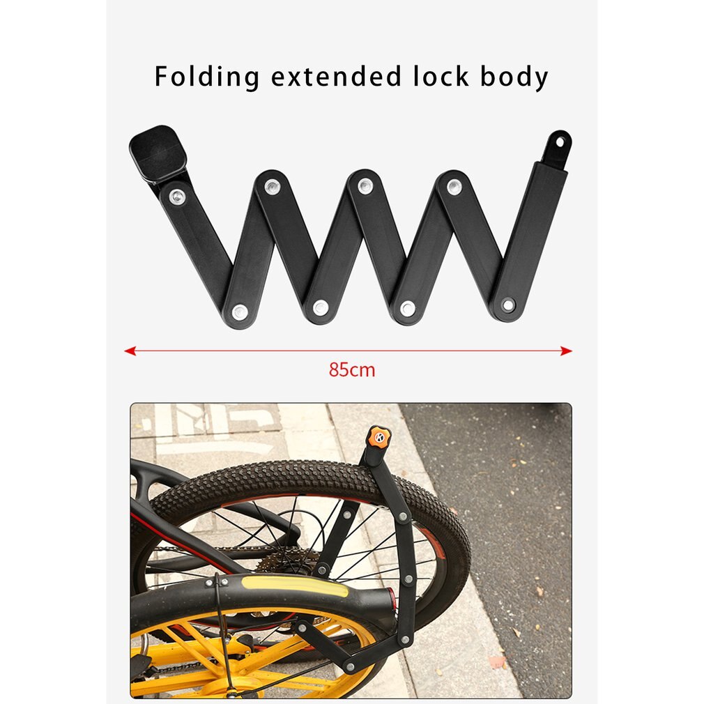 Candado antirrobo para bicicleta, plegable, anticizalla, cortador de bloqueo de contraseña, pieza de seguridad para bicicleta y motocicleta