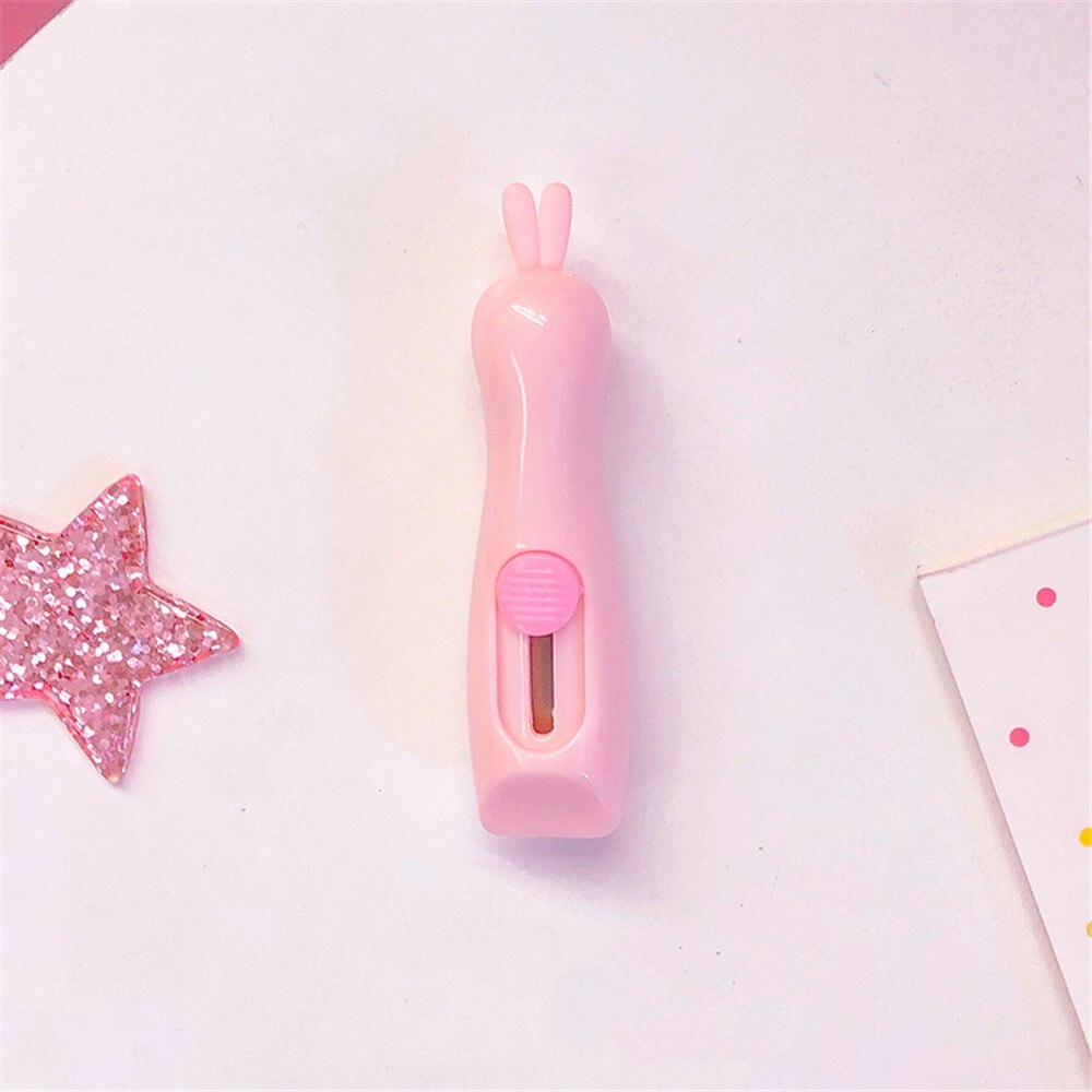 1-3pcs Portable Mini Cat Claw Utility Knife Kawaii Stationery Kids Handmade Paper Cutter Express Box Knife Office Supplies: 1pc pink rabbit