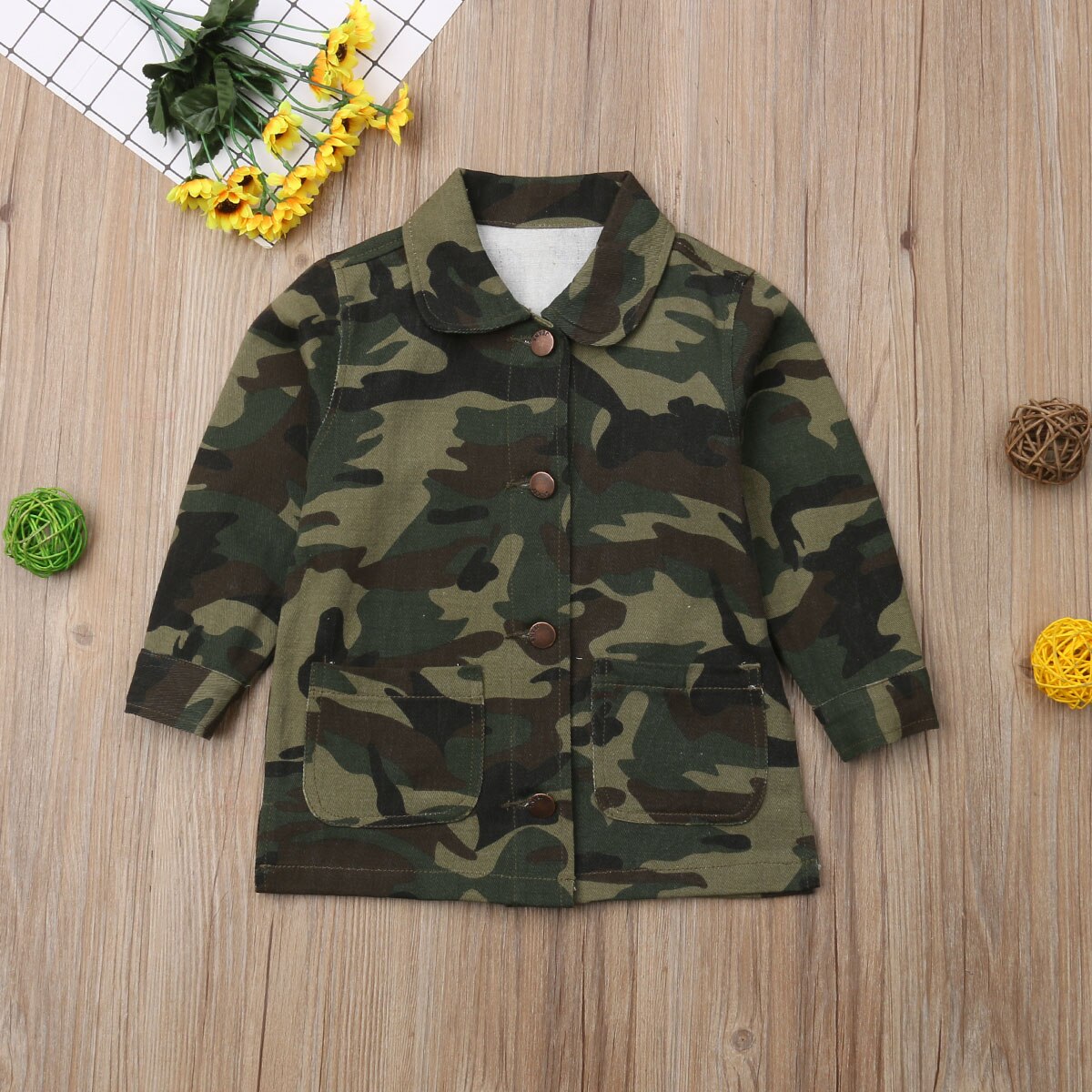 Brand Autumn Infant Kids Boy Girl Jacket Coat Camouflage Long Sleeve Back Heat Print Patchwork Warm Jacket 2-8Y