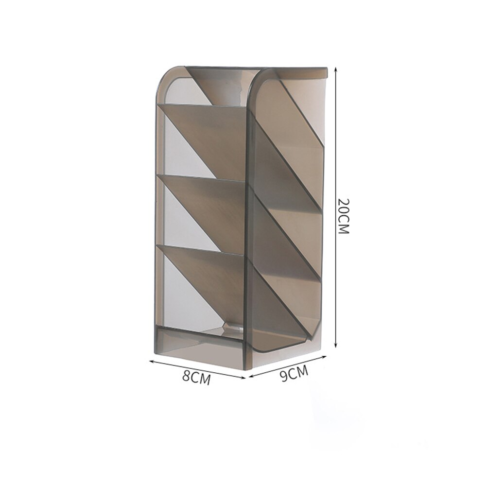 Kawaii Large Capacity Desk Pen Holder Storage Box Desktop Organizer Stand Case Office School Stationery Supply: Gray-L