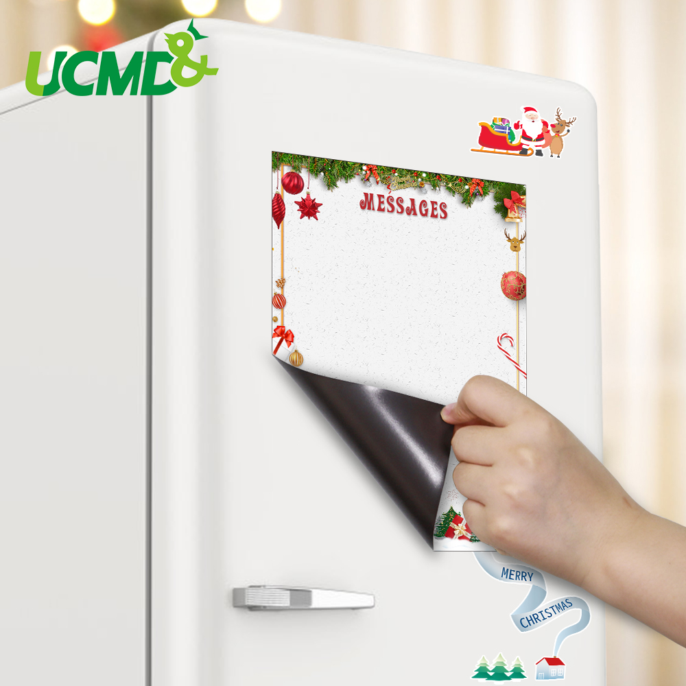 A4 Magnetic Whiteboard Fridge Magnets Dry Wipe Writing Record Message Board Remind Memo Plan Sheet Christmas Decor Sticker
