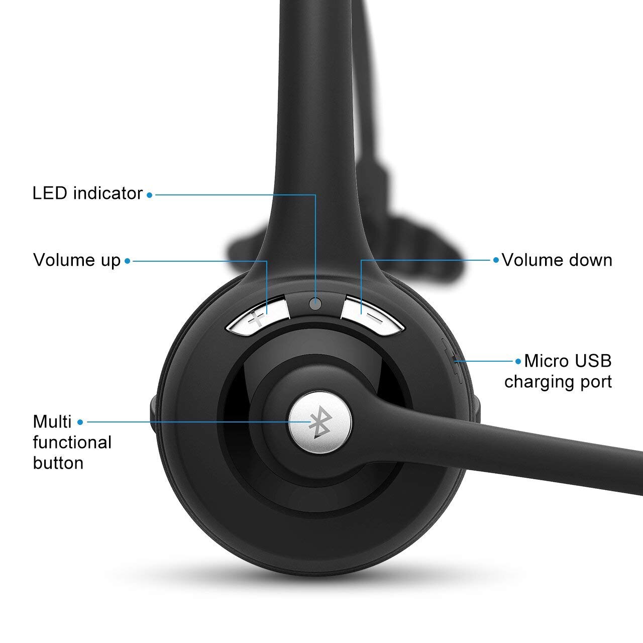 Professionele Noise Cancelling Draadloze Bluetooth Hoofdtelefoon Met Microfoon 13H Praten Tijd Voor Driver Callcenter Skype Kantoor