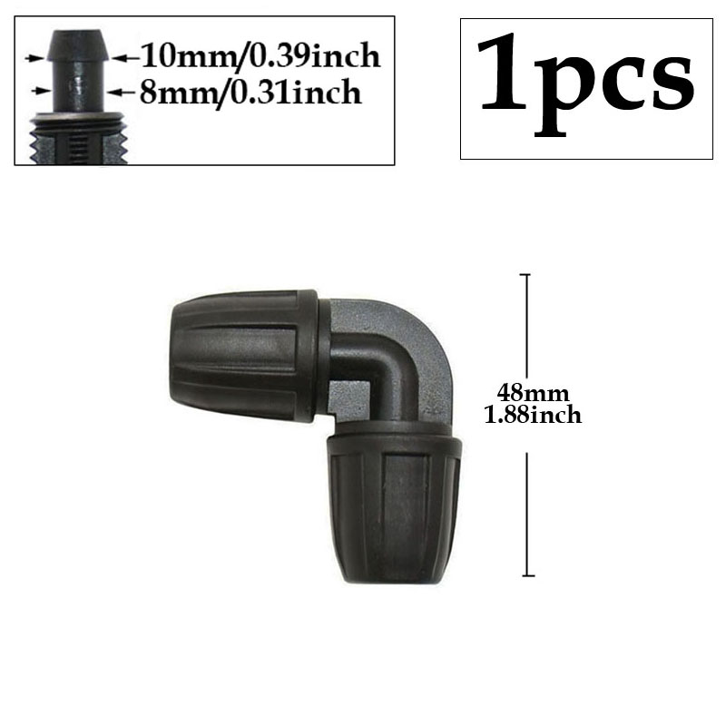 Garten 3/8 x 1/4 Zoll Schlauchtülle Anschluss Sicherungsmutter Reduzierer Wassersplitter T-Stück Winkel Endstopfen Tropfbewässerungssystem passend zu: Silber