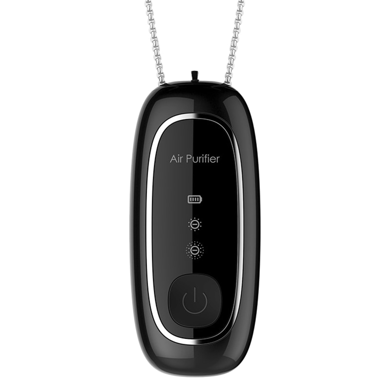 Personal Wearable Air Purifier Necklace Mini Portable Air Freshener Ionizer Negative Ion Generator Black: Default Title