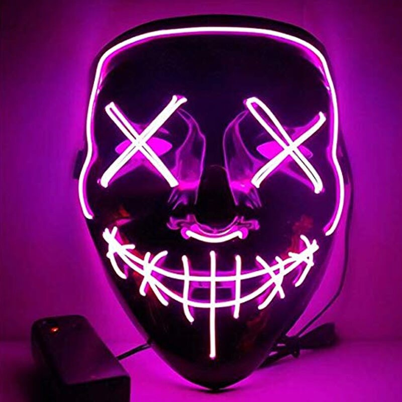 Party mask dance party KTV AA battery powered led mask party supplies Cold light mask with black background