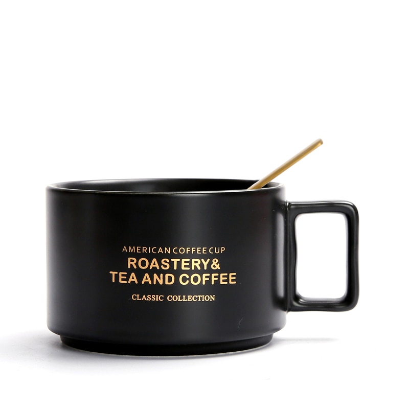 Ontbijt Koffie Mok Cup Melk Keramische Luxe Mokken Koffiekopjes Keramische Reizen Huis Tuin Koffie Tazas De Cafe Cup En schotel Set: Style   3No coasters