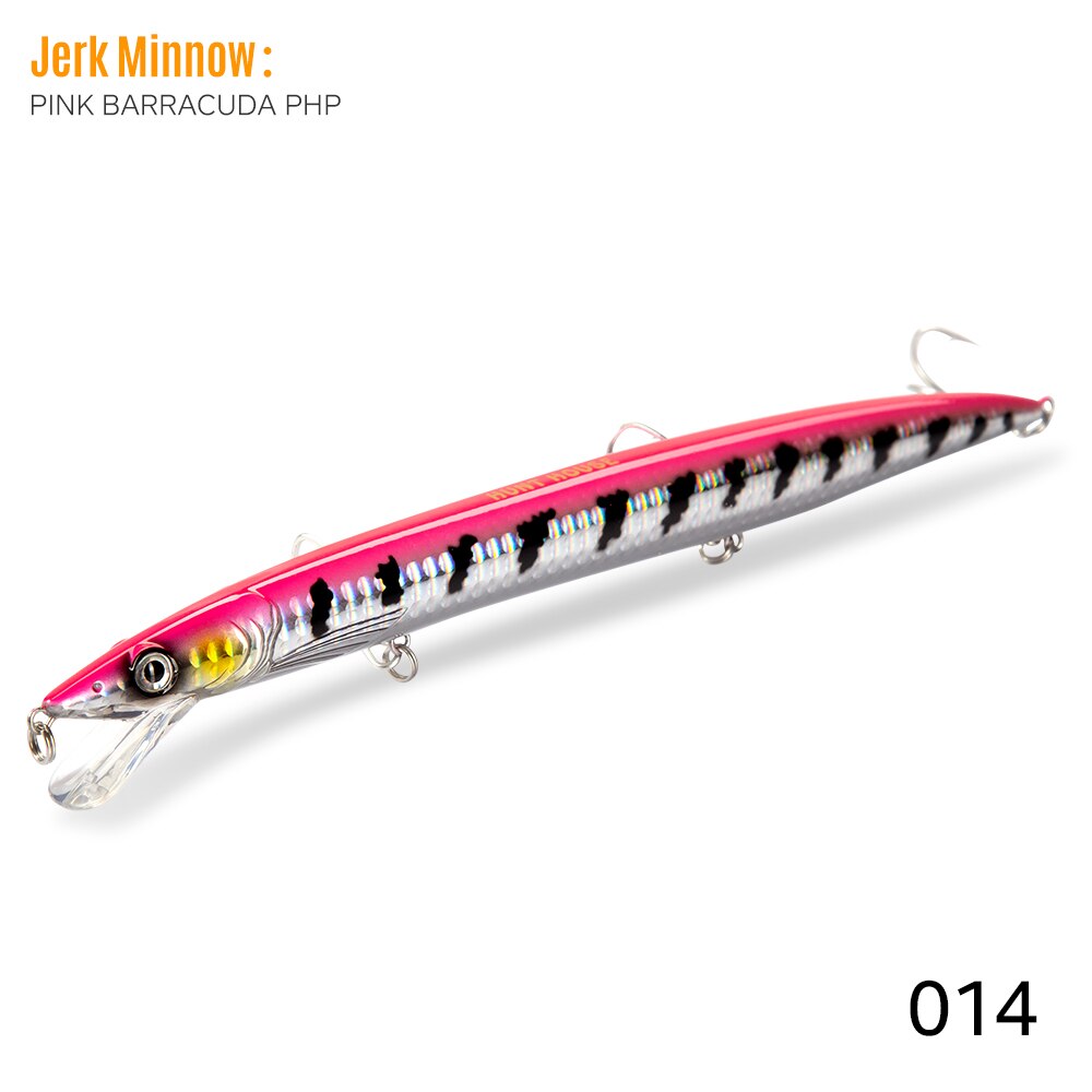 Hunthouse Sandeel jerk Minnow Vissen Lokt 143mm 173mm 208mm Lange Casting Drijvende Lokken jerkbaits pesca LW402: 95mm / violet