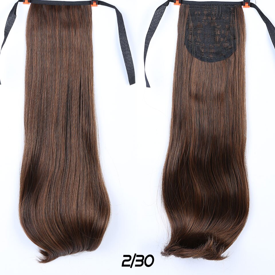Coletas largas y rectas de 24 pulgadas Allaosify, pinza resistente al calor con cola de caballo para extensiones de cabello, coletas postizas