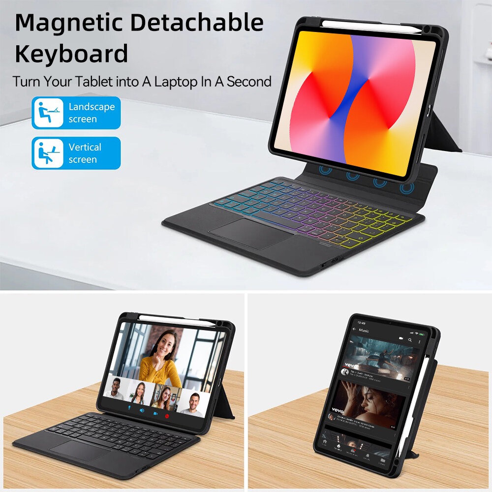 Magic Keyboard Case voor HUAWEI Matepad SE 11 inch HUAWEI MatePad 11.5 S 2025 Afneembare Backlight Toetsenbord Cover