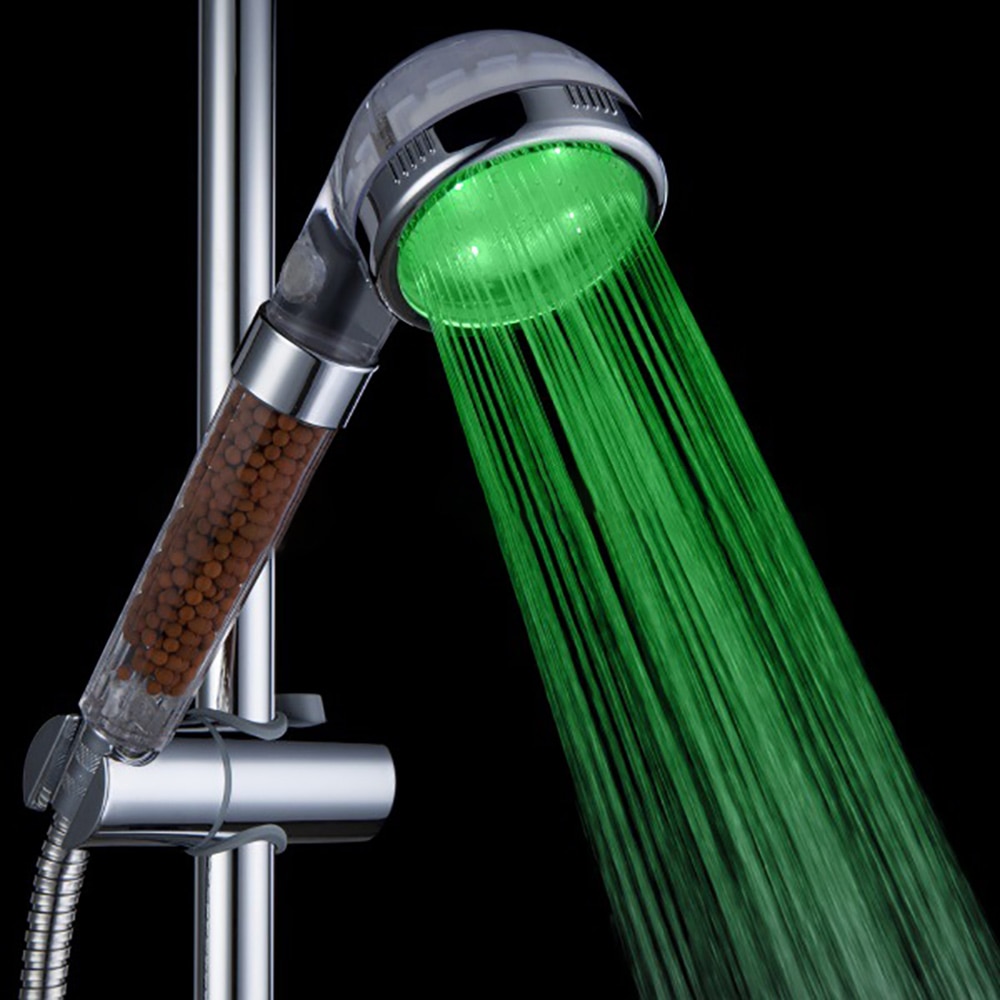 Kleurrijke LED Anion Douche SPA Douchekop Pressurized Water Saving Temperatuurregeling Kleurrijke Licht Handheld Grote Regendouche