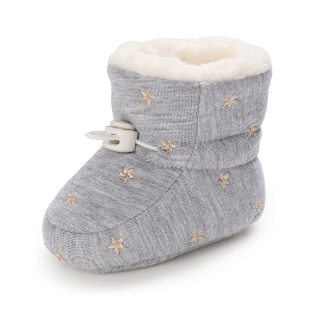 Baywell Winter Pasgeboren Baby Katoen Warm Booties Jongen Meisje Ster Schoenen Peuter Comfort Soft Anti-Slip Baby Schoenen Eerste wandelaars