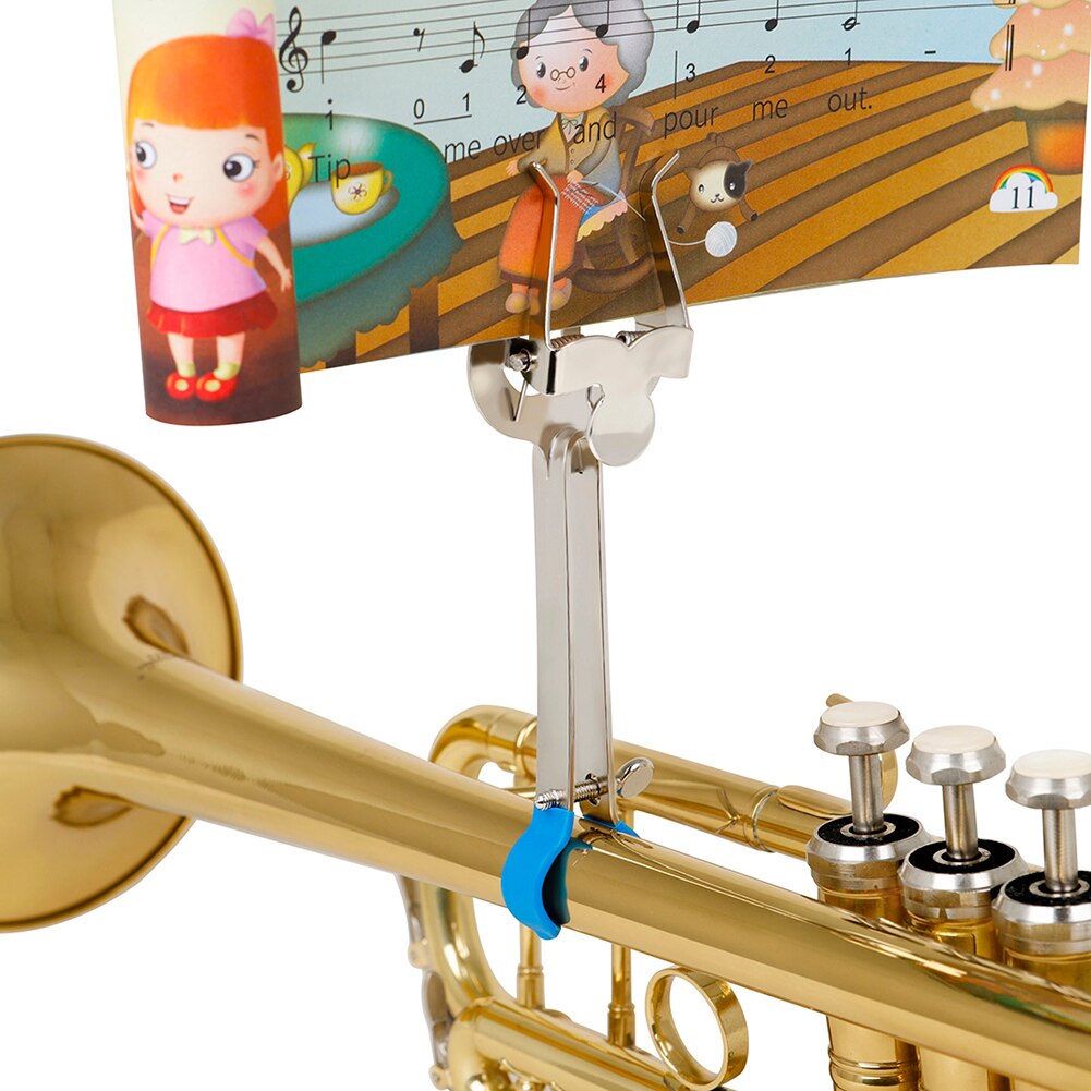 Trumpet Clip Sheet Music Holder Clip-on Stand Fixing Holder Trumpet Marching Spectrum Clamp-On Instrument Accessories