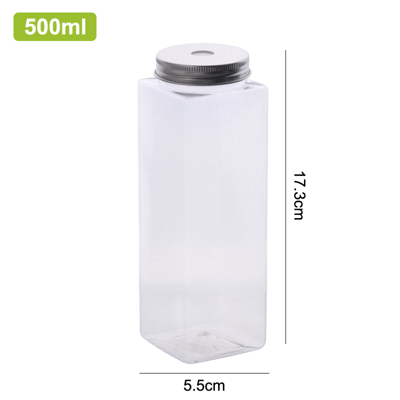 1pcs Plastic Milk Tea Drink Bottle Take Out Coffee Milk Tea Bar Supplies Mason Jars Drink Storage Containers For Food Party: Brown