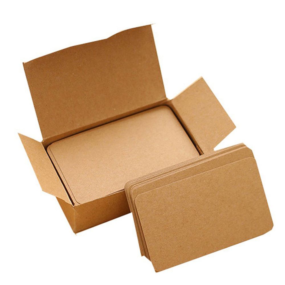 100 memory cards Blank DIY graffiti word cards net Small memo pad blocks Memorandum note Blank word cards (Khaki)