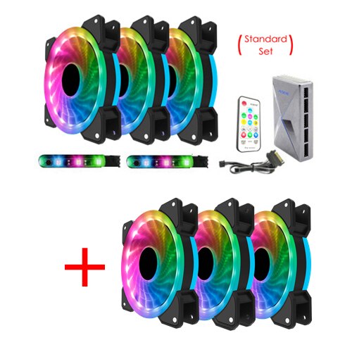 ALSEYE D-Ringer Series 120mm LED Computer Case Fan Adjustable RGB and Fan Speed Remote control support Asus 5v 3pin and Gigabyte