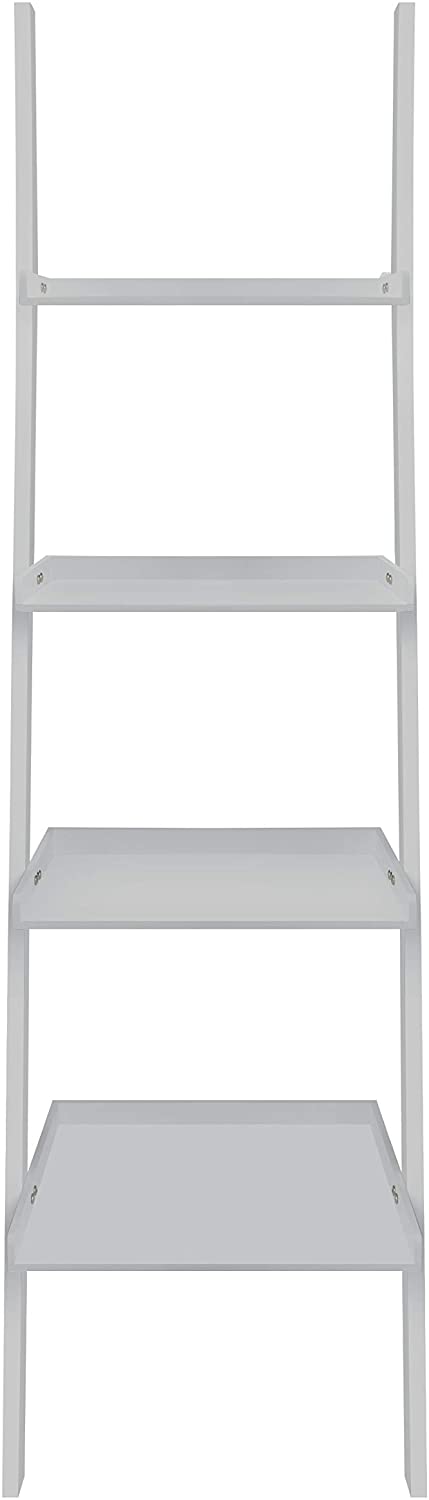 Ladder Shelf Grey Wooden 4-Tier Bookshelf Storage ... – Grandado