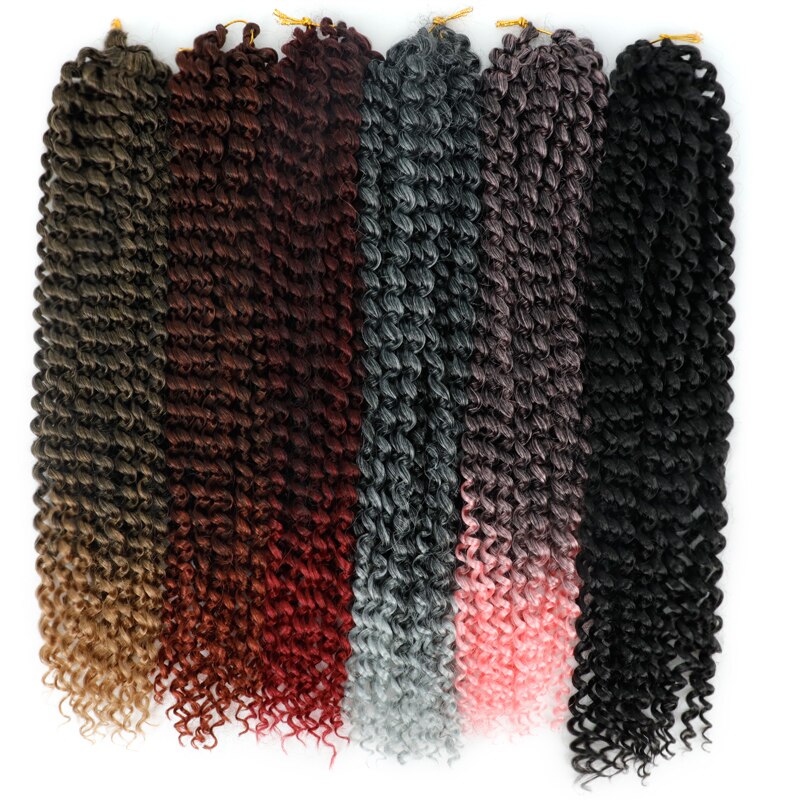 LISI GIRL Hair Braided Synthetic Curly Hair Extension Crochet Braid 17 inch Synthetic Hair Crochet Braids