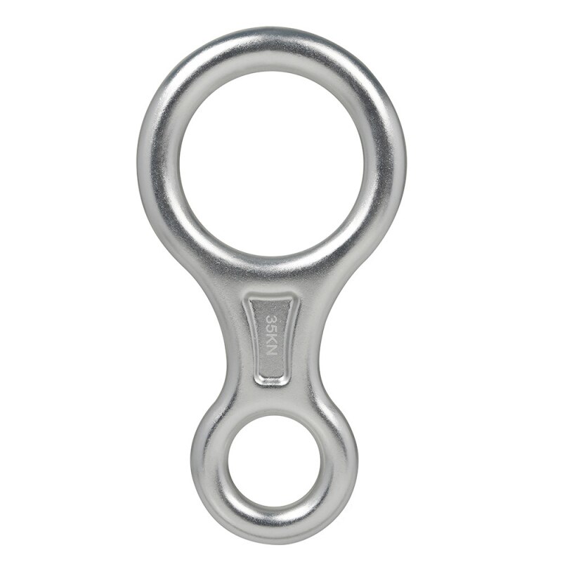 Mosquetón de caída de velocidad al aire libre 8 anillos dispositivo de descenso de alta altitud dispositivo de descenso Protector de equipos de escalada Accesorios: silver