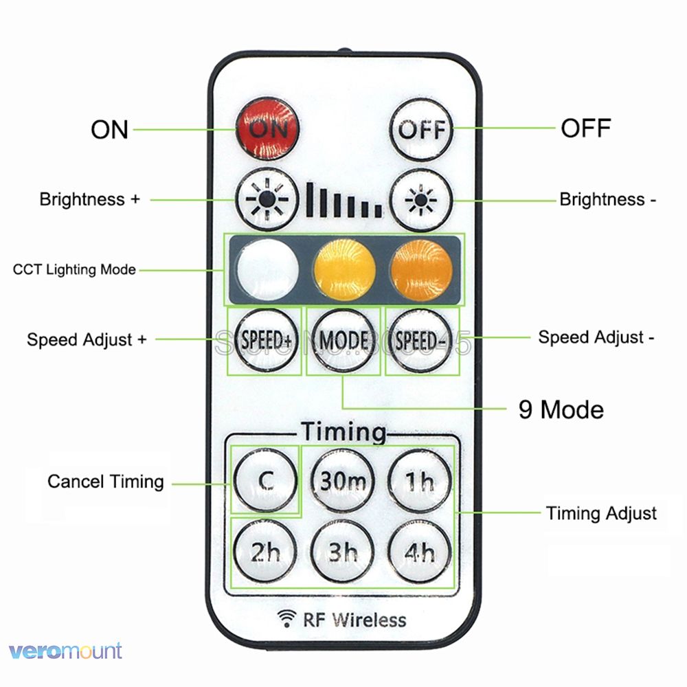 DC5-24V 8A LED CCT Regler 16Schlüssel RF kabellos Fernbedienung mit Timmer Funktion zeitliche Koordinierung Einstellen Regler für CCT LED Streifen