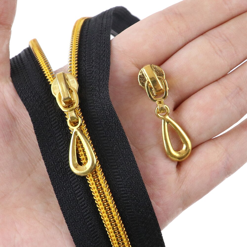 Cremalleras de Metal con cierre automático para ropa, accesorios de costura, 6 piezas, 5 #