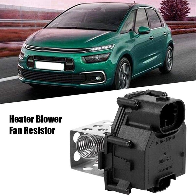 Blower Motor Resistor, 9649247680 Car Heater Blower Fan Resistor for Citroen Berlingo C1 C4 Xsara Picasso