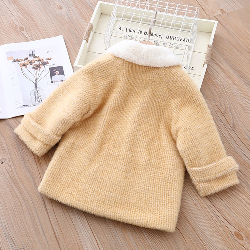 2 to 10 jaar meisjes wollen jas dikke warme winterjassen gele kinderkleding wollen jas dames kinderen overjassen