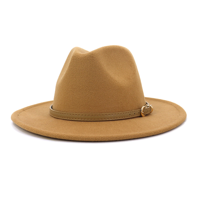 Winter Autumn Imitation Woolen Women Men Ladies Fedoras Top Jazz Hat European American Round Caps Bowler Hats: 8