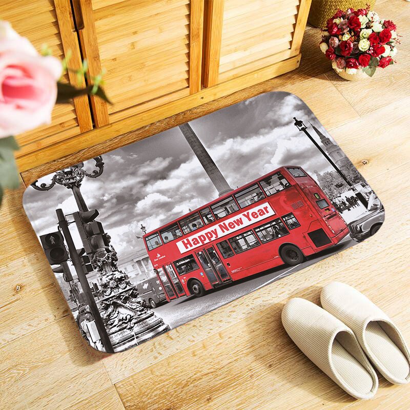 Retro london mobiltelefonboks 40 x 60cm udendørs entré dørmåtte lille område tæppe til soveværelse køkken gang dørmåtte skridsikre dørmåtte: Mu 205
