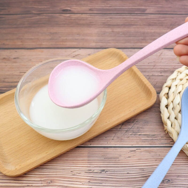 Cuchara de tallo para sopa, utensilio de cocina con mango largo, 4 colores, 1 unidad