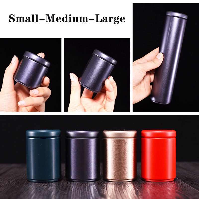 Kleine Mini Thee Caddy Draagbare Verzegelde Blik Kan Verpakking Geschenkdoos Thee Koffie Chocolade Verzegelde Container