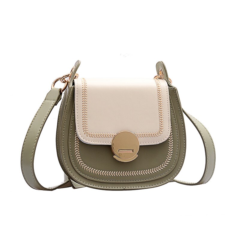 Ricamo Modello di Cuoio dell'UNITÀ di elaborazione Borsa con Tracolla per le donne 2020 semplice Spalla di colore Solido Borse Da Viaggio Femminile attraverso corpo Borsa: verde