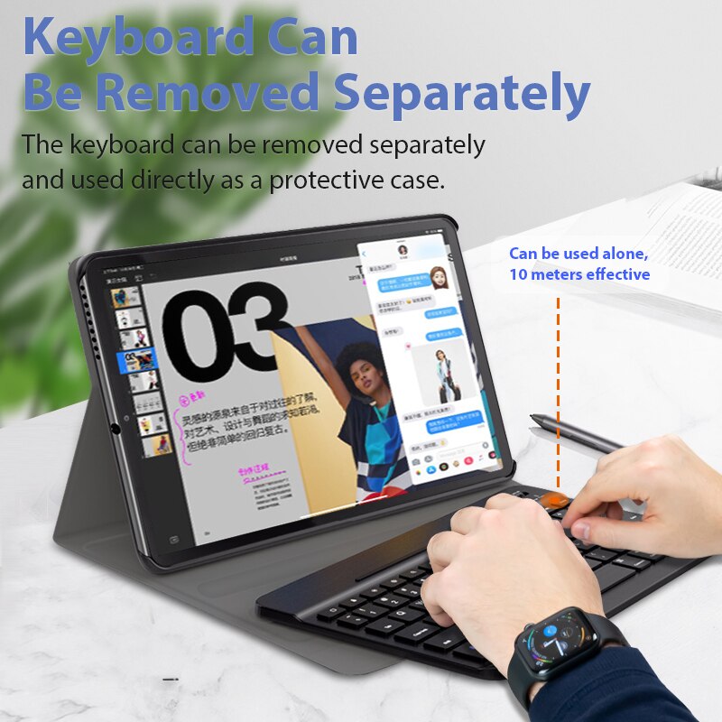 Keyboard Case Voor Lenovo Tab M10 Plus Tb-X606F TBX606X Draadloze Toetsenbord Voor M10 Fhd 2nd Gen Bluetooth toetsenbord Cover