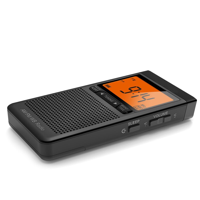 FM AM NOAA Notfall-Taschenradio, tragbares Wetterradio mit Wetterwarnung, Wecker, automatische Sucheskanäle, Mini-Handradio
