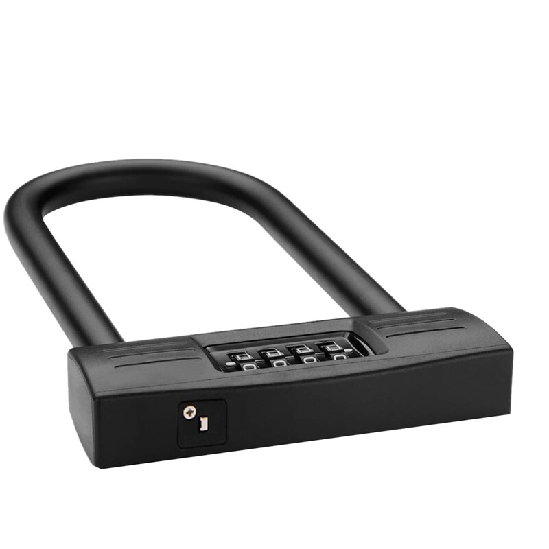 Bicycles U Lock, Heavy Duty Bike Scooter Motorcycles Combination Lock Combo Gate Lock for Anti TheftBlack